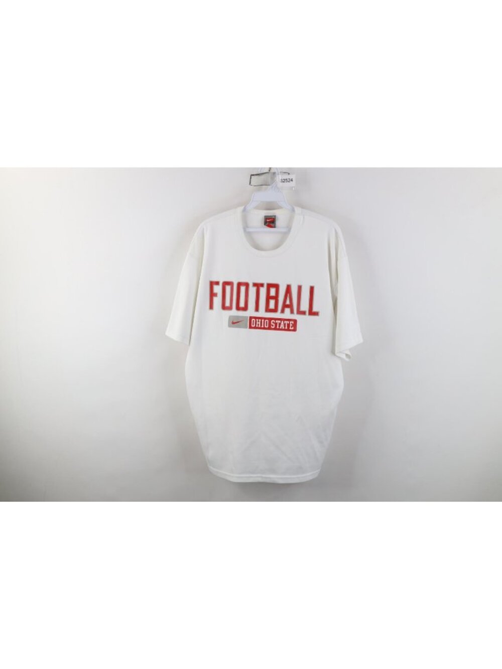 Vintage Y2K Nike Mens Large Ohio State University Football Knit T-Shirt White